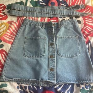 Shein Jean skirt and overall set